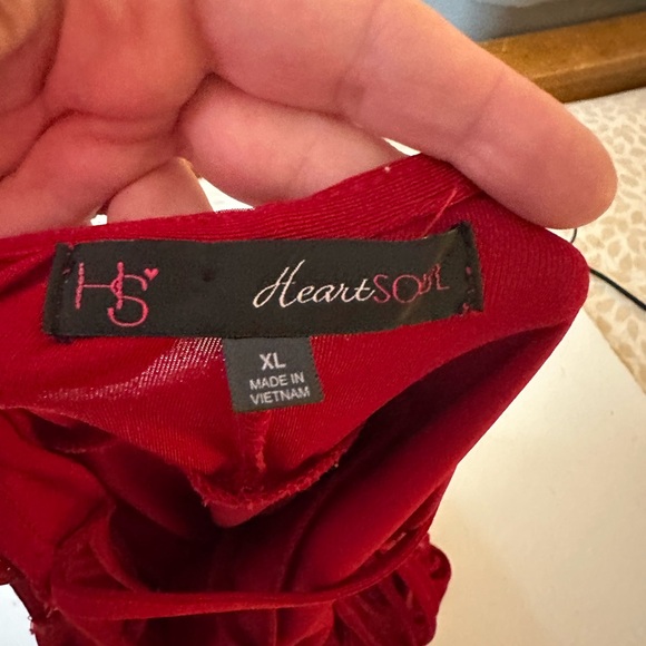 HeartSoul Red Gold Glittery Y2K Vintage Strappy Stretch Fairy Whimsy-Goth Top XL - Picture 15 of 15